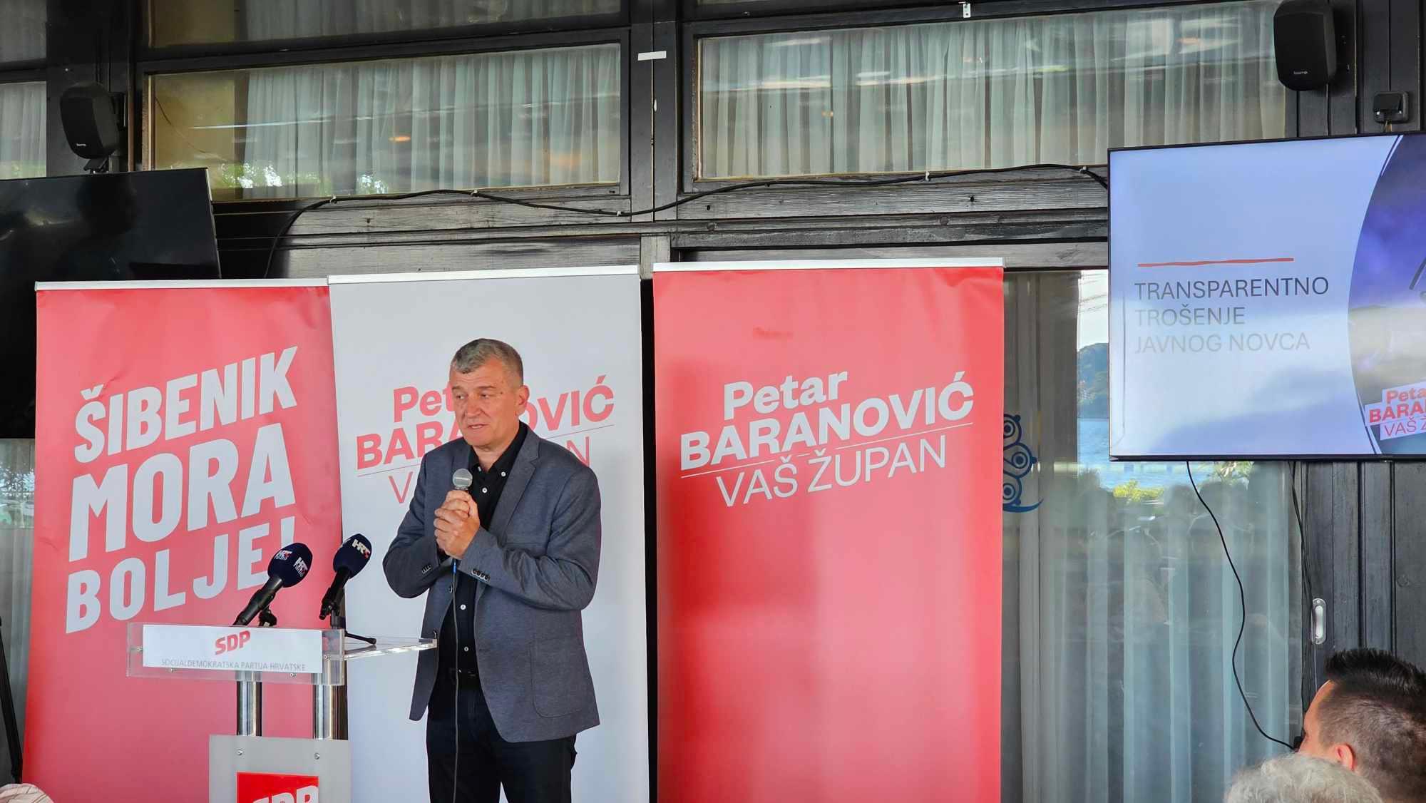 Baranović u Šibeniku predstavio program: 'Ja se s bojišta ne povlačim, borit ću se do zadnjeg atoma snage za ono što smatram da je ispravno'