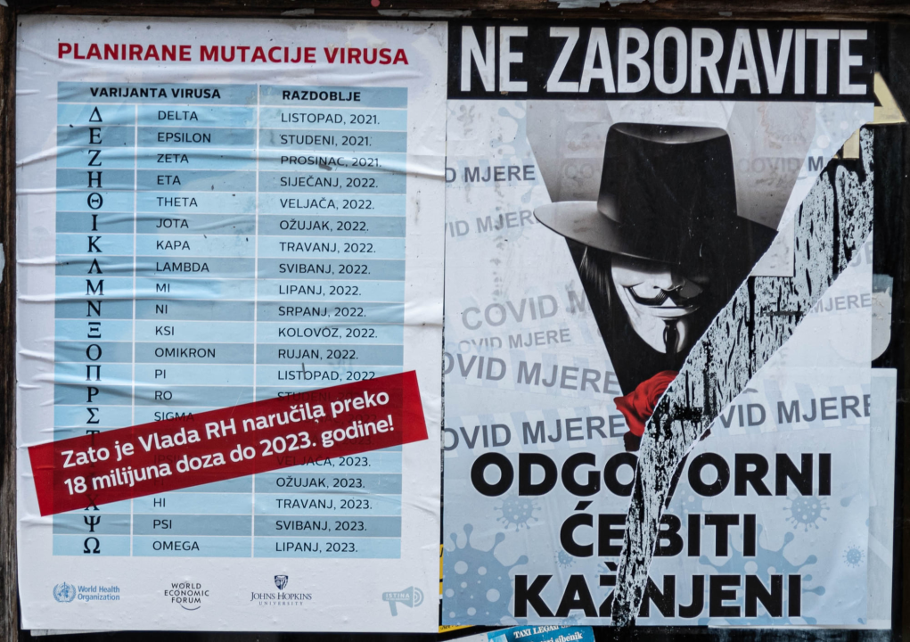 Šibenski prosvjednici polijepili nove plakate: Imaju raspored novih varijanti po mjesecima, evo kada sve završava