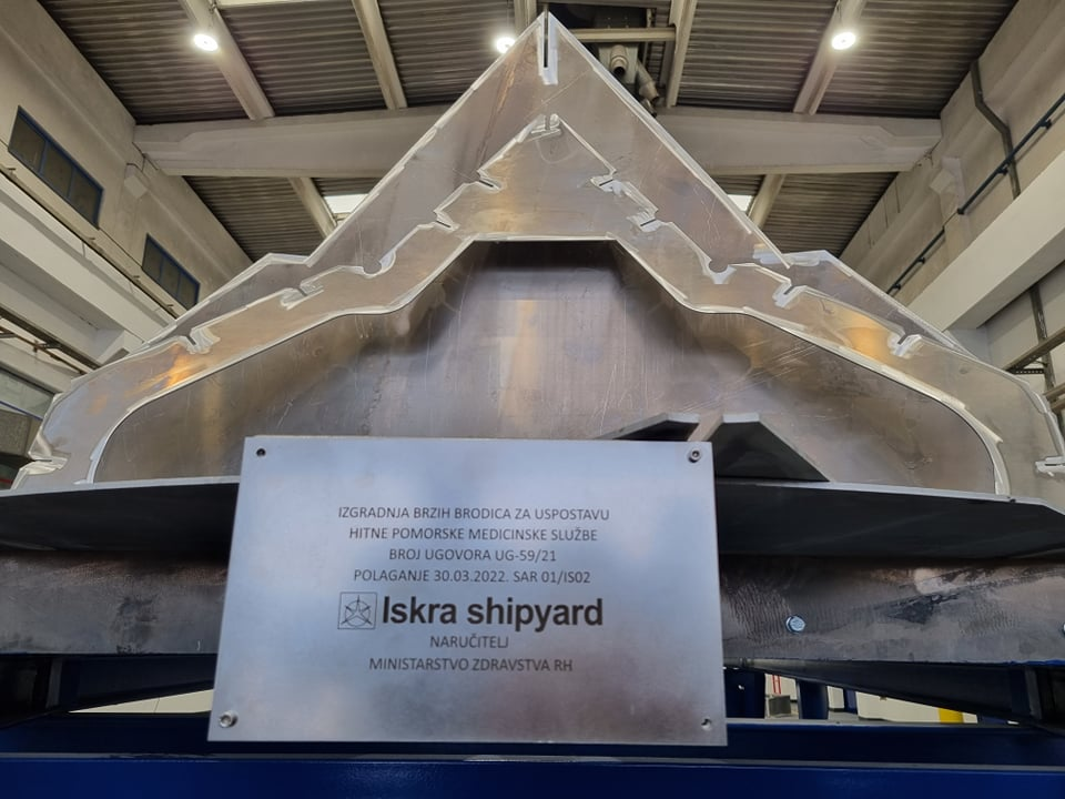 U Iskra brodogradilištu Šibenik svečano položena kobilica za brod hitne pomorske medicinske službe