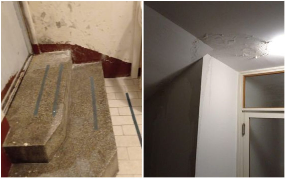 Stanari jedne zgrade u Šibeniku godinama žive u neljudskim uvjetima: Prokišnjava lift, gljivice na zidovima te krpe i kante posvuda 