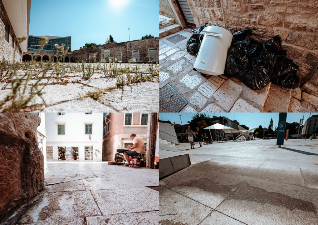 Poljana prljava i nakon pranja, a trg ispred Fausta Vrančića postao livada