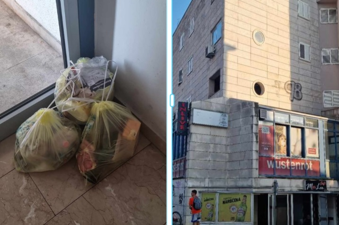Netko mrtvo-hladno odlaže smeće na ulazu zgrade na Baldekinu