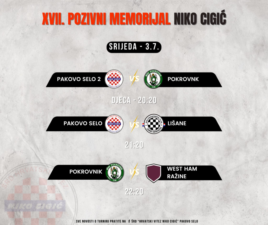 Večeras se traže polufinalisti u Pakovu Selu, ovaj vikend završnica popularnog memorijala