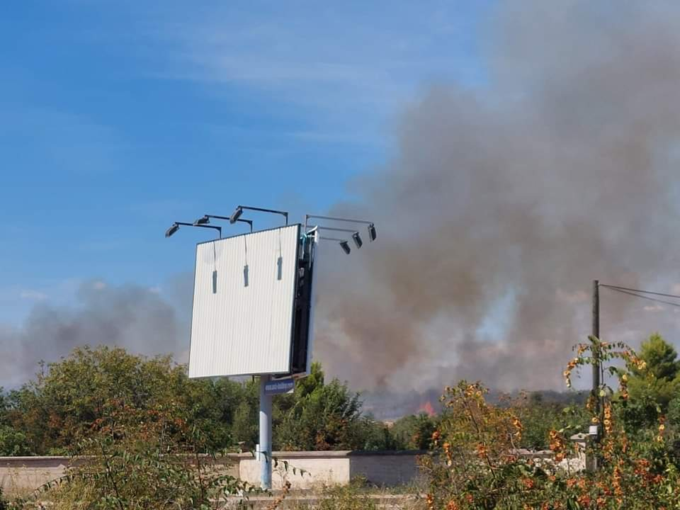Lokaliziran požar u blizini Vodica, izgorjelo 1,8 hektara trave, niskog raslinja i pokoja maslina