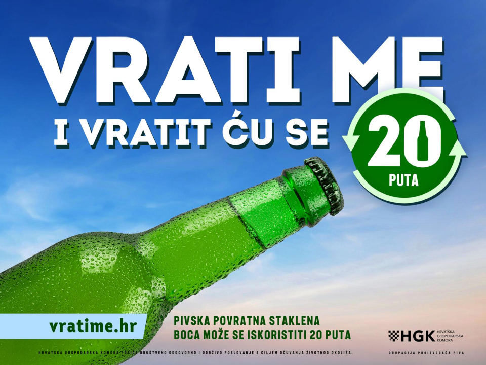 Započela je kampanja 'Vrati me' koja ističe dobrobiti povratne pivske staklene boce 