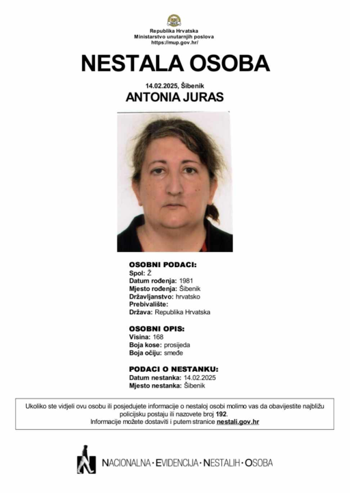 Jeste li je vidjeli? Nestala Antonija Juras (44)