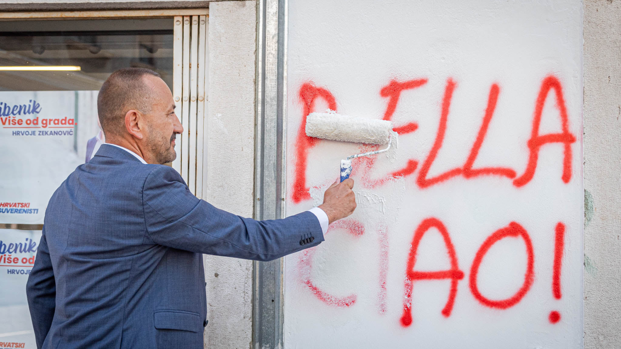 Zekanović prebojio grafit 'Bella ciao': 'Očito smo trn u oku, ovo je odraz straha od Suverenista'