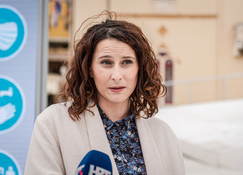 Fotografija 2 - Na Poljani 'prosvjed' osoba s invaliditetom: Snimanje završne scene filma u sklopu projekta 'Hoću posao'