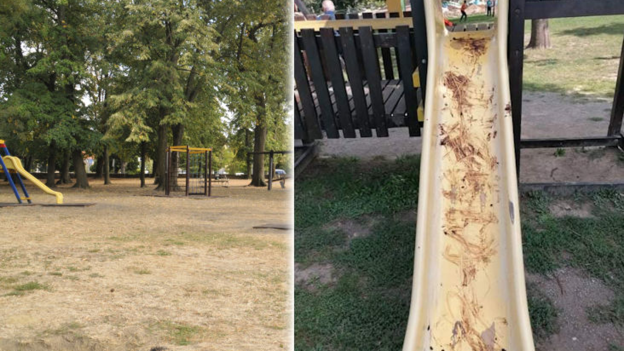 Netko je razmazao izmet po dječjem igralištu, i to dvije noći zaredom