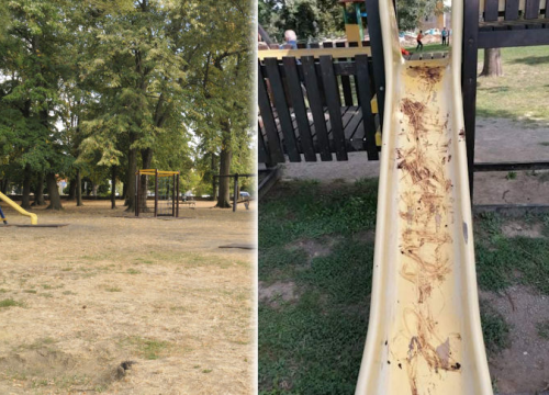 Netko je razmazao izmet po dječjem igralištu, i to dvije noći zaredom