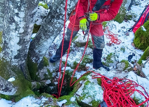 Fotografija 4 - Sretan kraj! Hrvatski GSS-ovci spasili promrzlog i izgladnjelog psića iz jame duboke osam metara