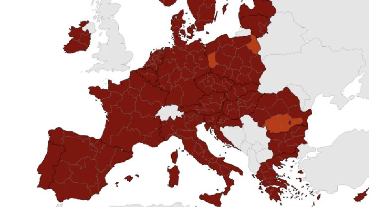 Objavljena najnovija koronakarta, gotovo cijela Europa tamnocrvena