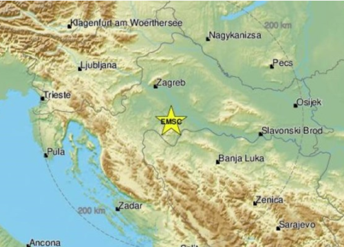 Prilično jak potres magnitude 3.8 po Richteru blizu Petrinje, osjetio se i u Zagrebu