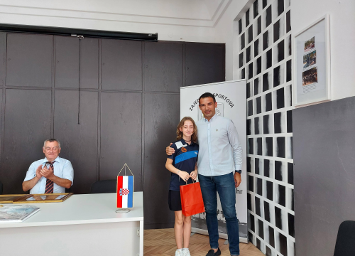 Fotografija 2 - STK Šibenik i predsjednik HSTS Pospiš na prijemu u Zajednici sportova grada Šibenika