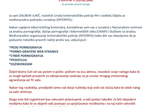 Fotografija 5 - Jeste li dobili ovaj mail? Ne nasjedajte, u pitanju je prevara