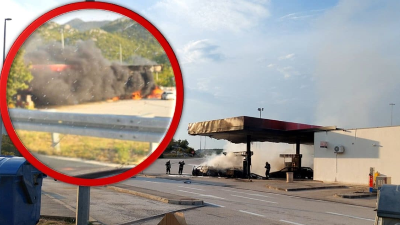 Nesreću na benzinskoj Mosor prouzročio nepoznati vozač u autu švedskih oznaka