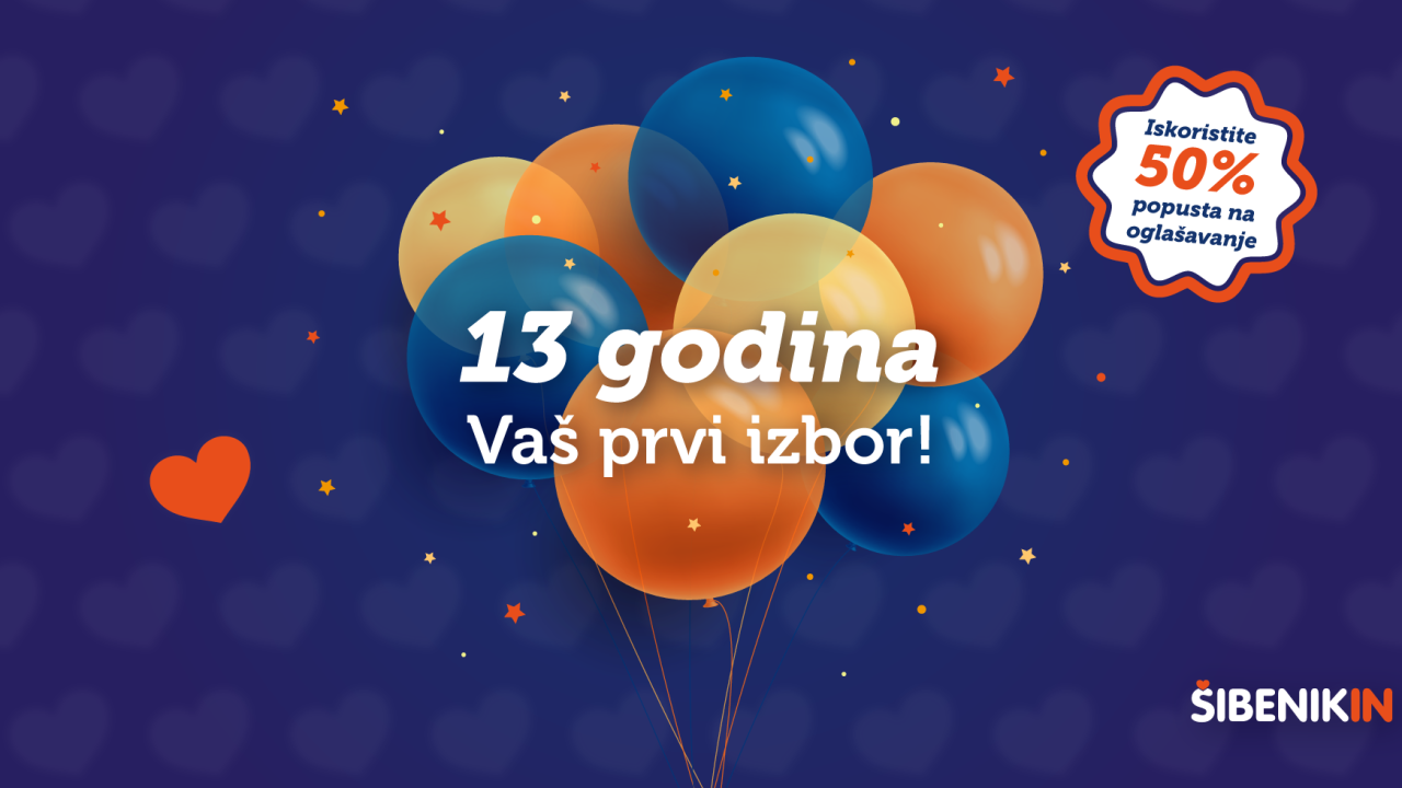 ŠibenikIN povodom 13. rođendana časti s 50 posto popusta na oglašavanje!