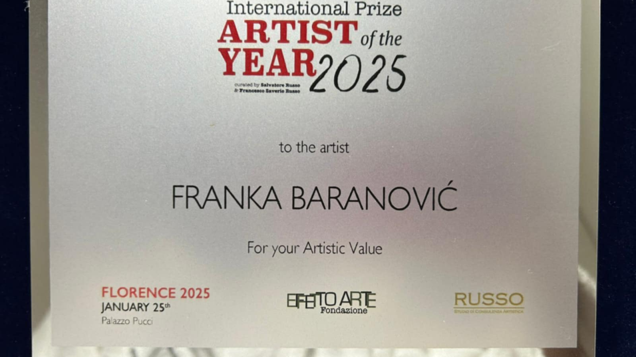 Šibenska umjetnica Franka Baranović osvojila nagradu ‘Umjetnik godine 2025’