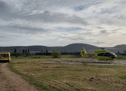 Šibenski vatrogasci osiguravali slijetanje helikoptera hitne pomoći u vojarni Bribirskih knezova