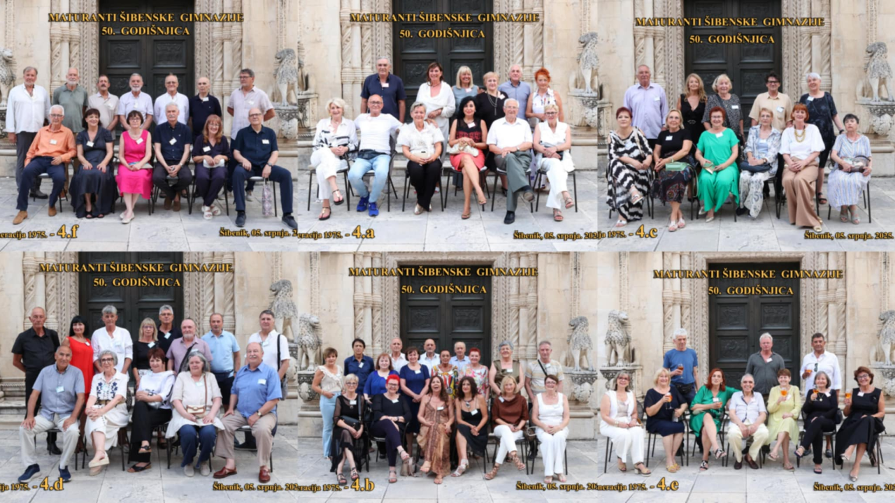 Zlatna obljetnica Gimnazije Antuna Vrančića: Generacija 1975. proslavila 50 godina od mature
