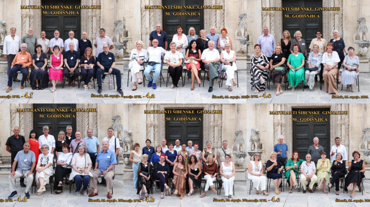 Zlatna obljetnica Gimnazije Antuna Vrančića: Generacija 1975. proslavila 50 godina od mature