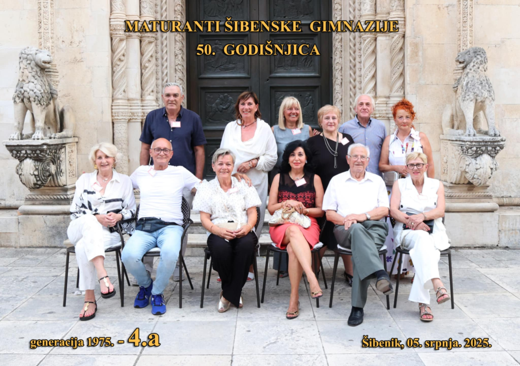 Zlatna obljetnica Gimnazije Antuna Vrančića: Generacija 1975. proslavila 50 godina od mature