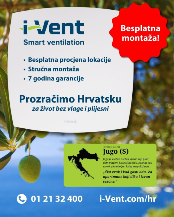 FOTO i-Vent rekuperacija donosi stalno svjež zrak, zatvorene prozore, maksimalnu uštedu, a sve to uz besplatnu montažu i 7 godina garancije!
