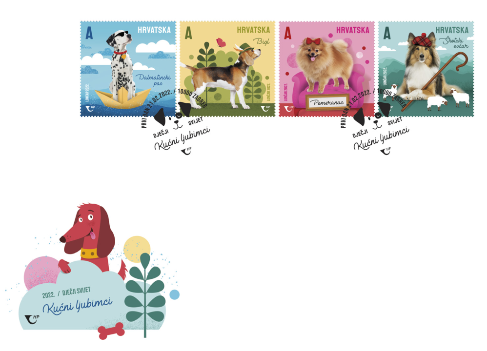 Može li slađe? Bigl, dalmatinski pas, škotski ovčar i pomeranac na novim poštanskim markama