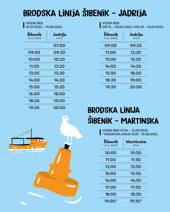 Do Martinske i Jadrije cijelo ljeto možete gradskim brodskim linijama! 