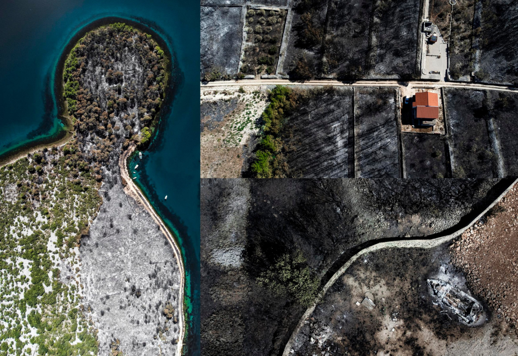 Dramatične snimke iz zraka pokazuju moć požara kod Zatona i Rasline