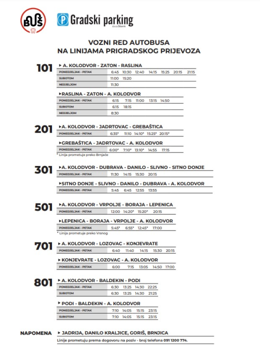 Od danas u primjeni novi vozni red javnog gradskog prijevoza u Šibeniku