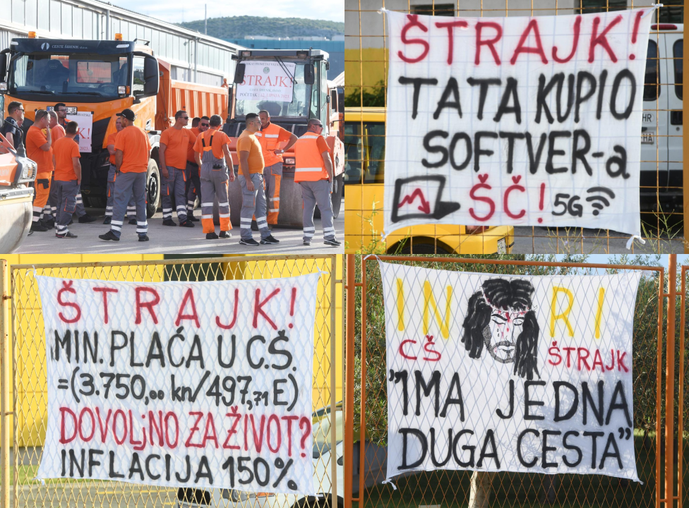Počeo štrajk radnika Cesta Šibenik: ‘Tata kupio softvera, ŠČ!’
