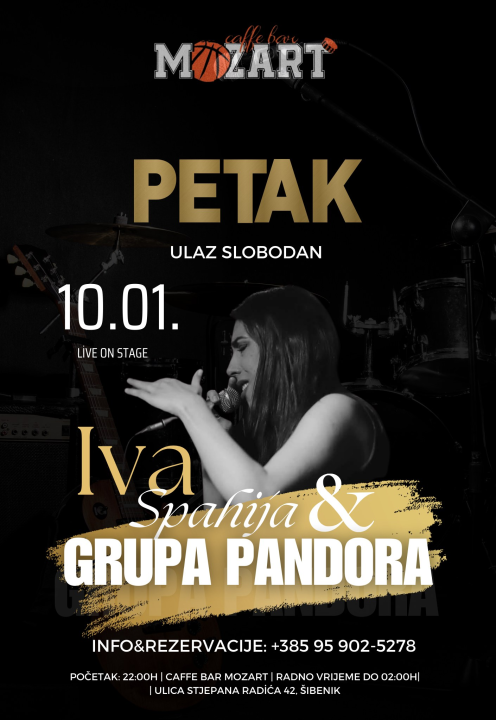 Ne propustite nastup Ive Spahije i grupe Pandora u Mozartu! 