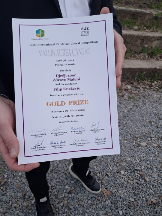 'Zdravo maleni' prvi na 10. međunarodnom natjecanju dječjih zborova 