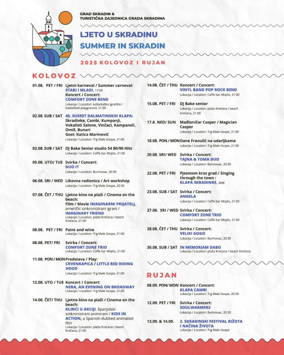 FOTO Skradinsko ljeto 2025. donosi pregršt događanja za sve ukuse i uzraste!