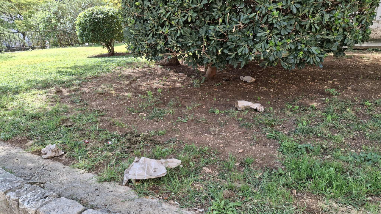 Ispred OŠ Fausta Vrančića nakon marende... ostaci.