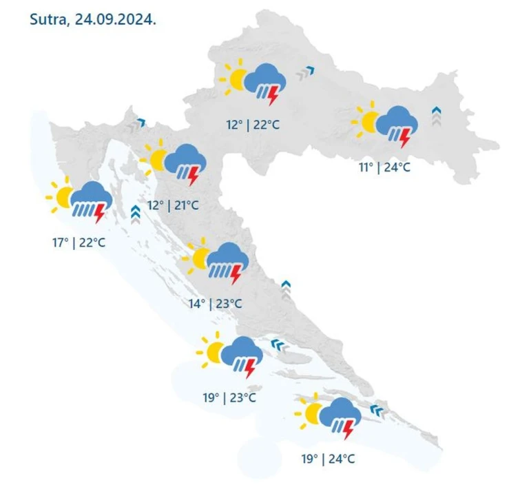 Upaljen meteoalarm: Stiže promjena vremena, južina i pljuskovi