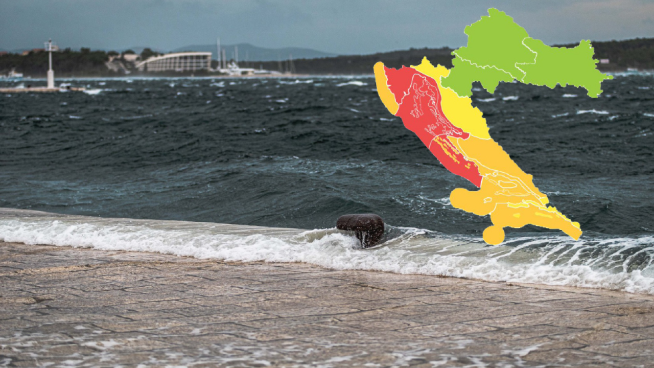 Za sutra upaljen crveni meteolarm za velik dio  obale:  U Dalmaciji olujna bura, moglo bi nestati struje