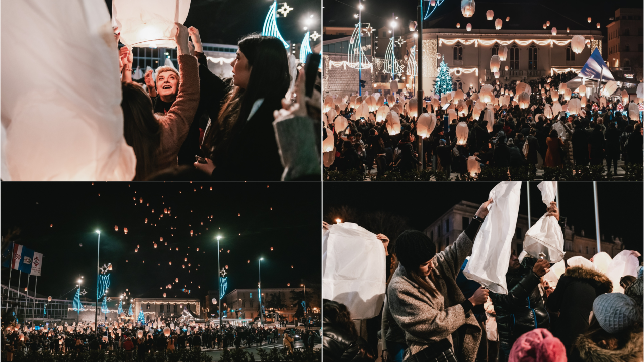 Na Poljani pušteni lampioni za Kiaru: Prekrasni prizori u mirnoj novogodišnjoj noći