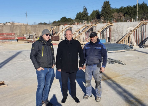 Ante Cukrov obišao radove na sportskoj dvorani u Račicama: 'Već se mogu prepoznati njene konture'