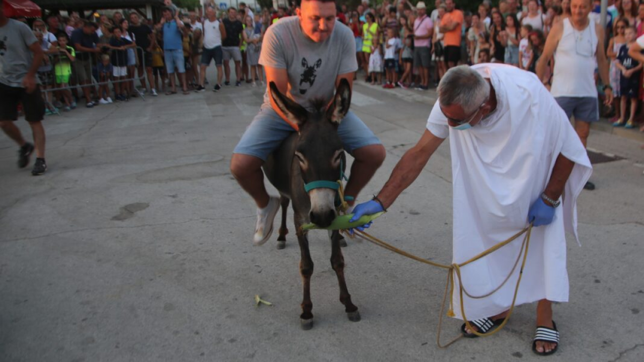 Deva i magarac Grgo pobjednici su trke tovara u Pirovcu