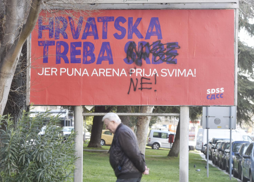 Išaran predizborni plakat SDSS-a na Baldekinu