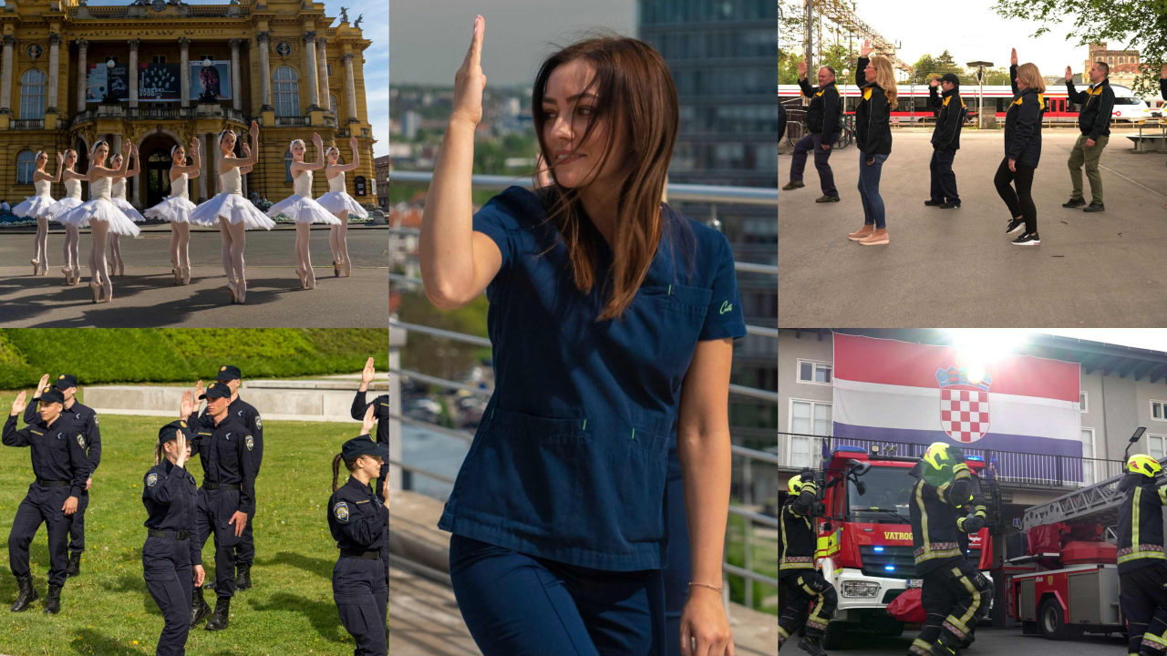Medicinske sestre, poštari, policajci, vatrogasci i balerine zaplesali u ritmu Rim Tim Tagi Dima