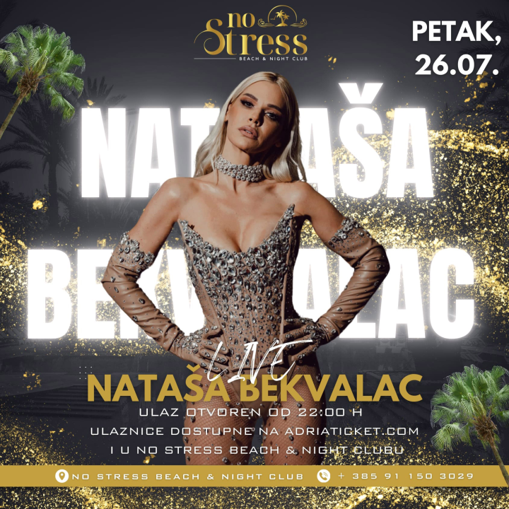 Ne propustite nastup Nataše Bekvalac u NoStress Beach baru