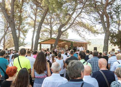 Fotografija 42 - Velik broj vjernika okupio se u marijanskom svetištu u Vrpolju: Misu predvodio biskup Rogić