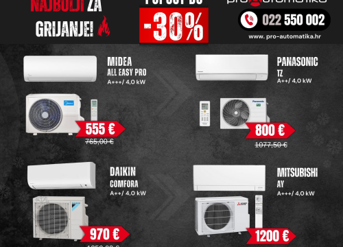 Fotografija 5 - Velika akcija najboljih klima uređaja za grijanje u Pro Automatici