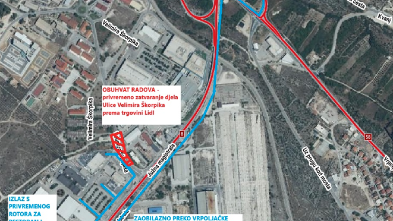 Radovi na čvoru Mandalina napreduju, ali pripazite na novu prometnu regulaciju