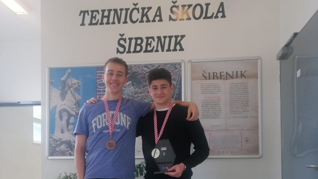 Ivano i Frane iz šibenske Tehničke škole osvojili 1. i 3. mjesto na državnom natjecanju strukovnih škola