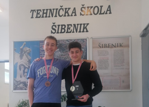 Ivano i Frane iz šibenske Tehničke škole osvojili 1. i 3. mjesto na državnom natjecanju strukovnih škola