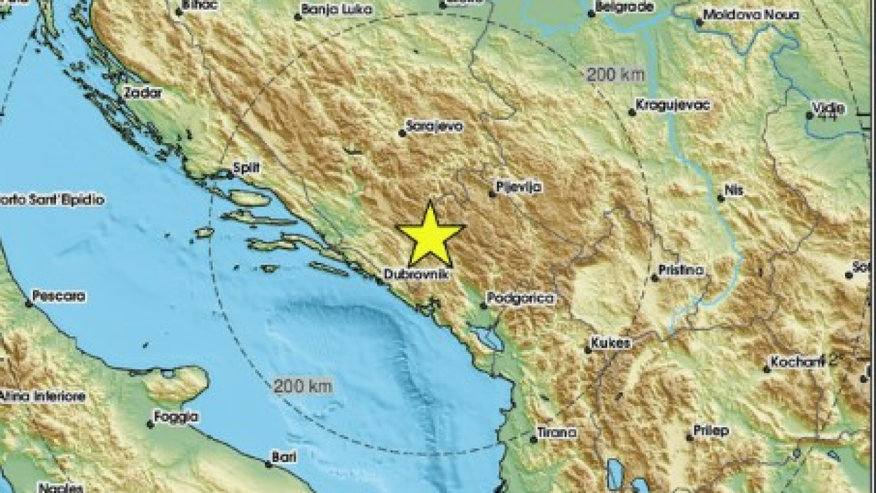 Potres jačine 3.8 po Richteru zabilježen danas u Crnoj Gori